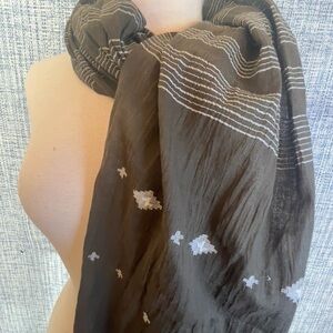 Eileen Fisher Scarf with White Stripes
